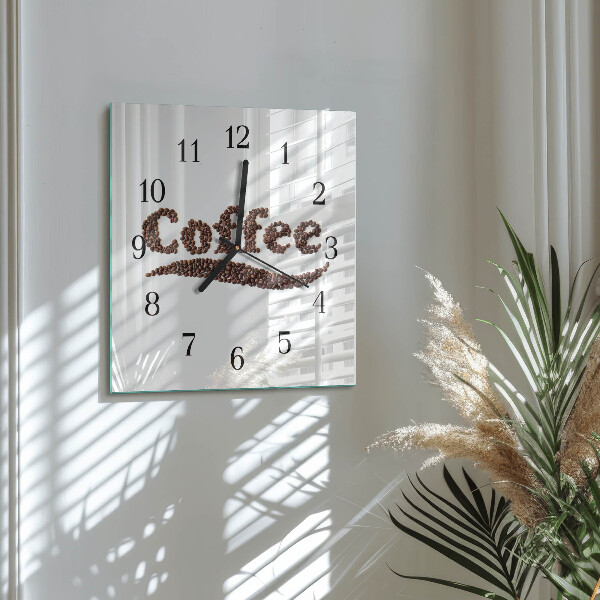 Square wall clock Coffee