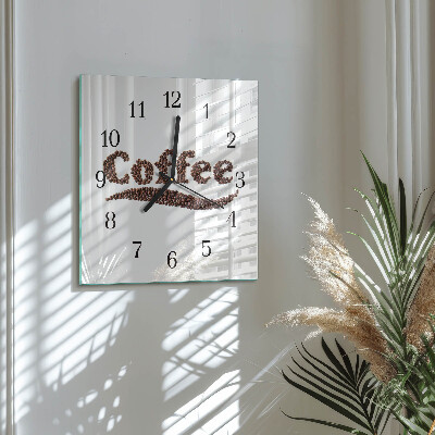 Square wall clock Coffee