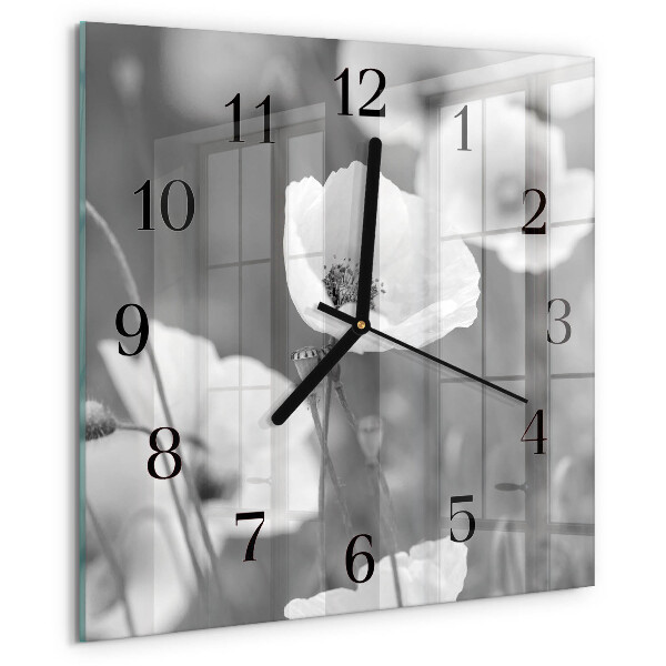Square wall clock Poppies