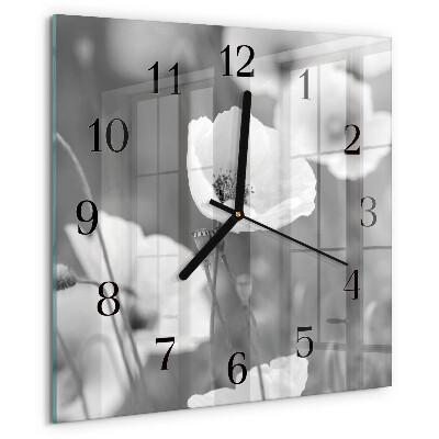 Square wall clock Poppies