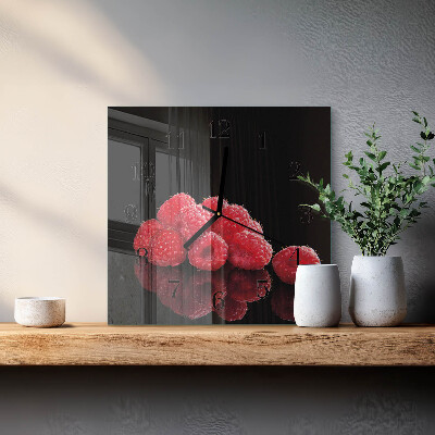 Square wall clock Raspberries