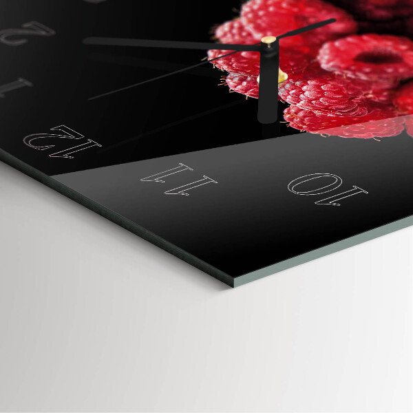Square wall clock Raspberries