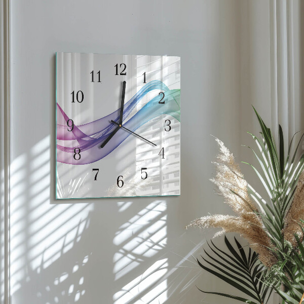 Square wall clock Abstract Lines