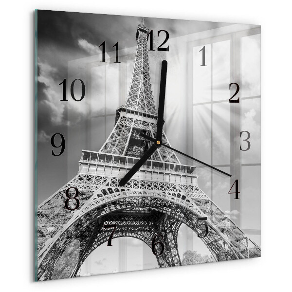 Square wall clock Eiffel Tower Paris