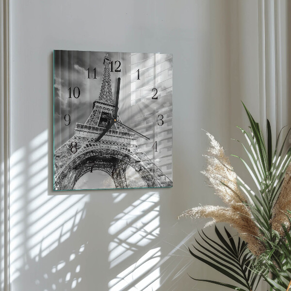 Square wall clock Eiffel Tower Paris