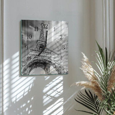 Square wall clock Eiffel Tower Paris