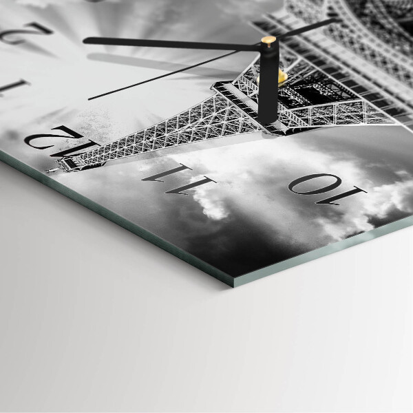 Square wall clock Eiffel Tower Paris