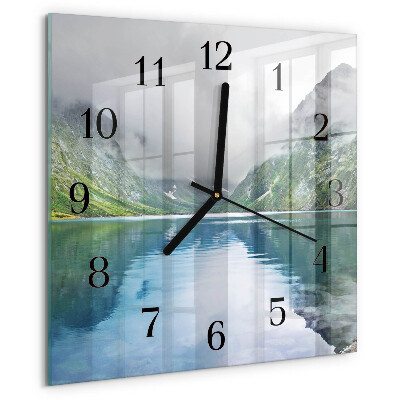 Square wall clock Mountain Lake