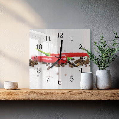 Square wall clock Peppercorns