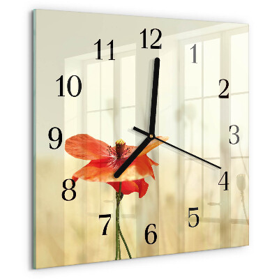 Square wall clock Poppy