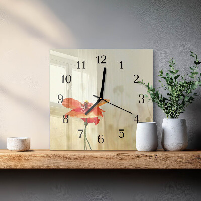 Square wall clock Poppy
