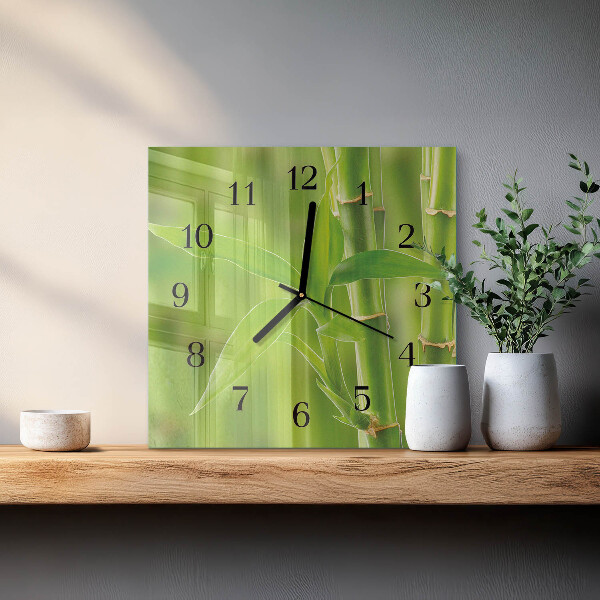 Square wall clock Bamboo Plant