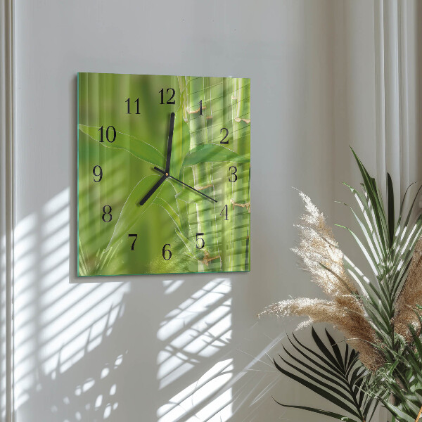 Square wall clock Bamboo Plant