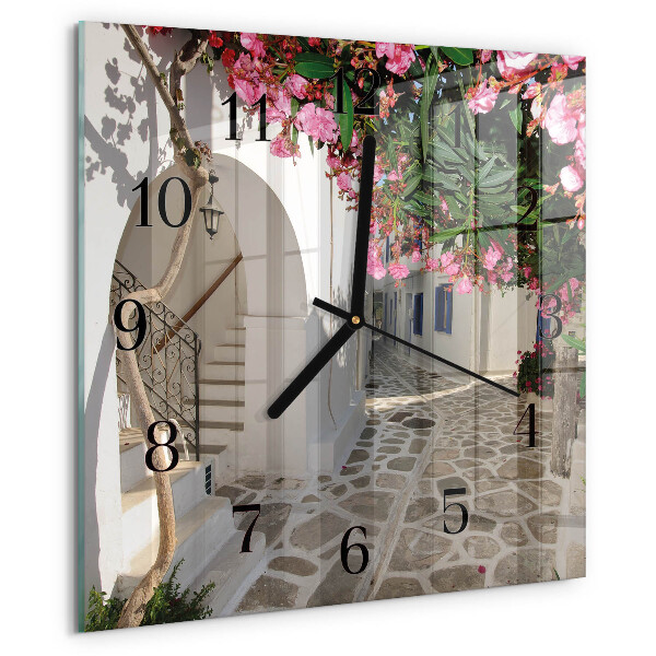 Square wall clock Flowers Alley
