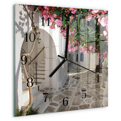 Square wall clock Flowers Alley