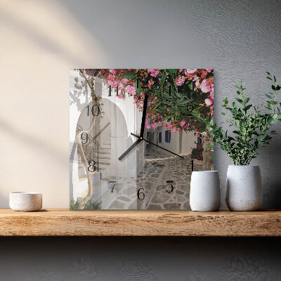 Square wall clock Flowers Alley