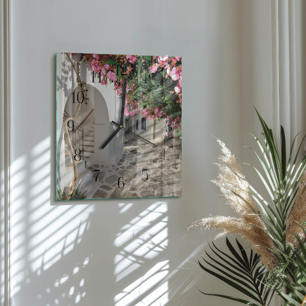 Square wall clock Flowers Alley