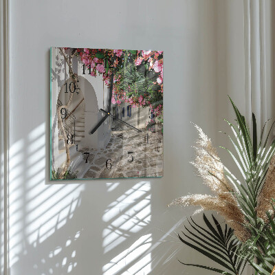 Square wall clock Flowers Alley