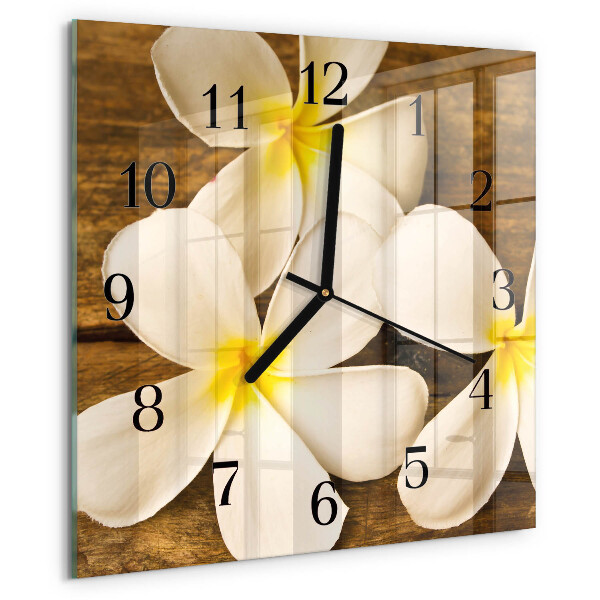 Square wall clock Flowers