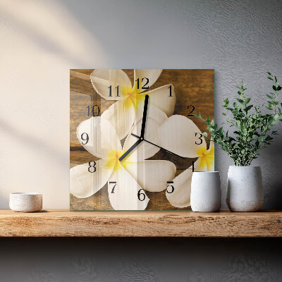 Square wall clock Flowers