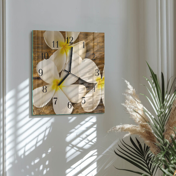Square wall clock Flowers