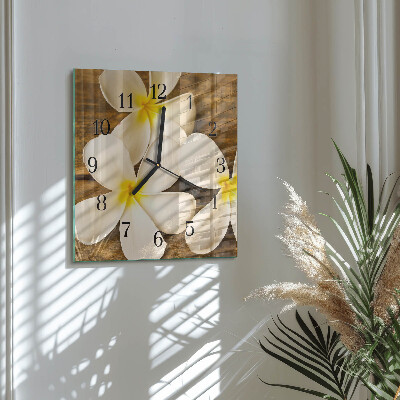 Square wall clock Flowers