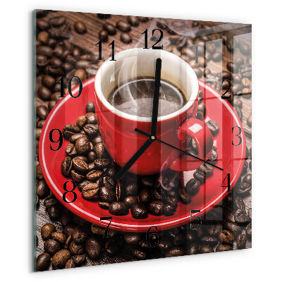 Square wall clock Cup of Coffee