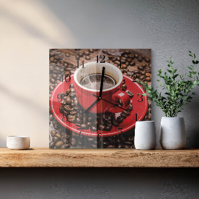 Square wall clock Cup of Coffee