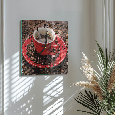 Square wall clock Cup of Coffee