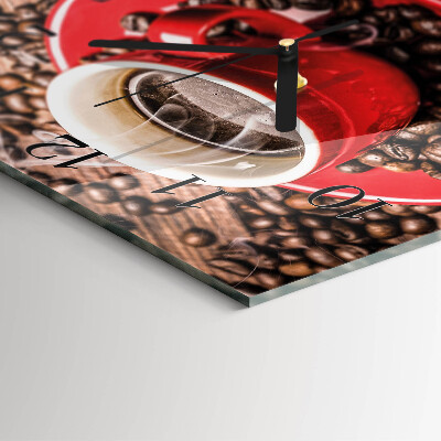 Square wall clock Cup of Coffee