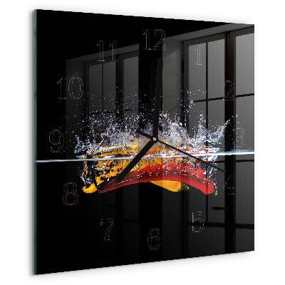 Square wall clock Chili peppers