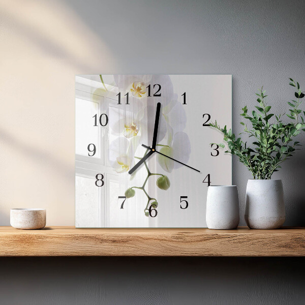 Square wall clock Orchid