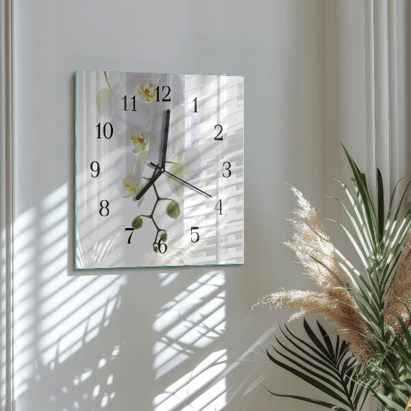 Square wall clock Orchid