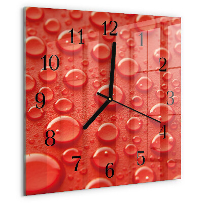 Square wall clock Drops of Water