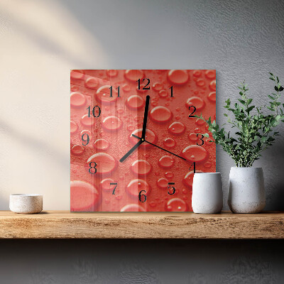 Square wall clock Drops of Water