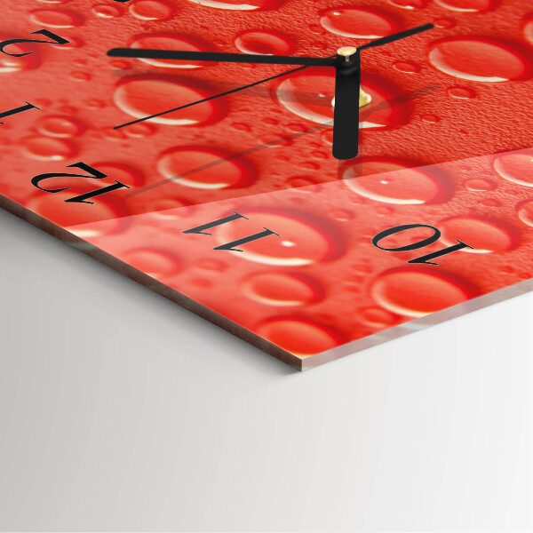 Square wall clock Drops of Water