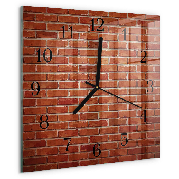 Square wall clock Brick Wall
