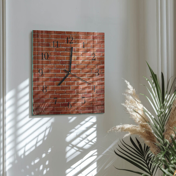 Square wall clock Brick Wall