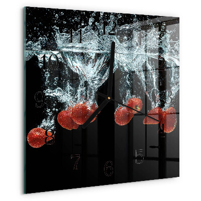 Square wall clock Strawberries