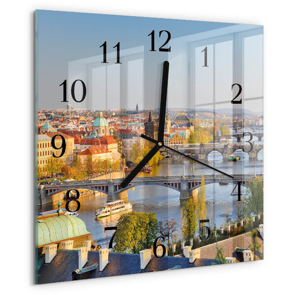 Square wall clock City of Prague