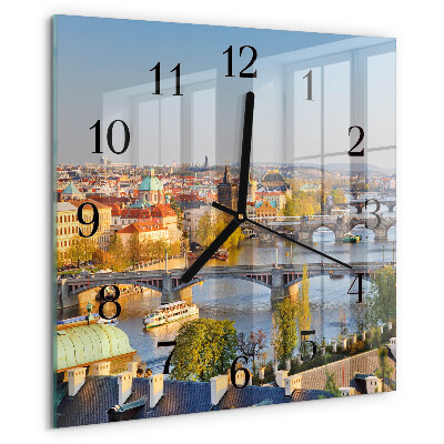 Square wall clock City of Prague