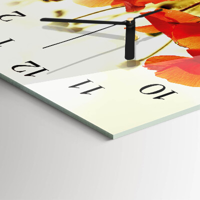 Square wall clock Poppies