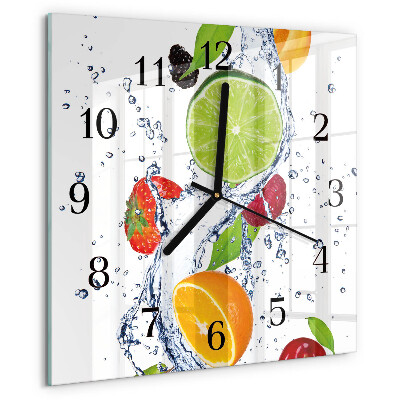 Square wall clock Fruits Lemon