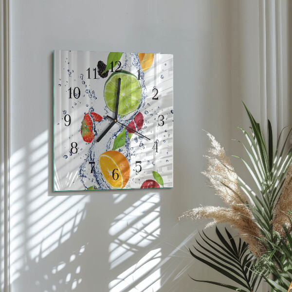 Square wall clock Fruits Lemon