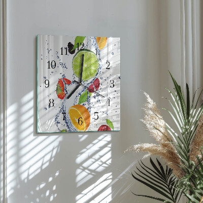 Square wall clock Fruits Lemon