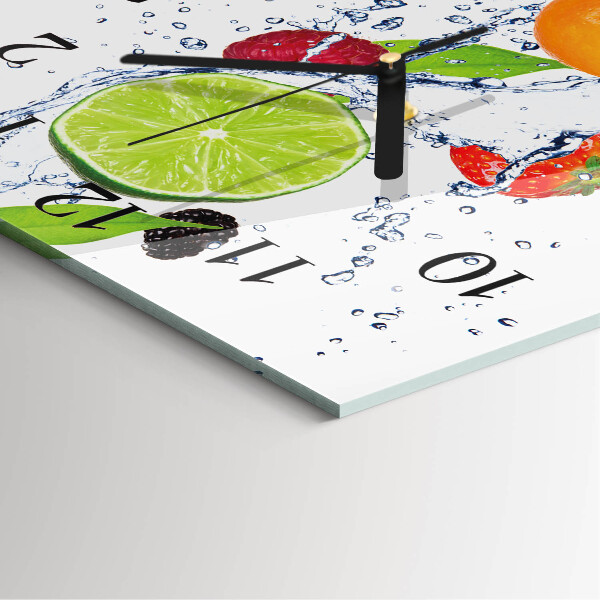 Square wall clock Fruits Lemon