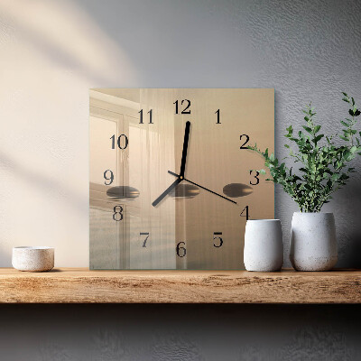 Square wall clock Stones Water