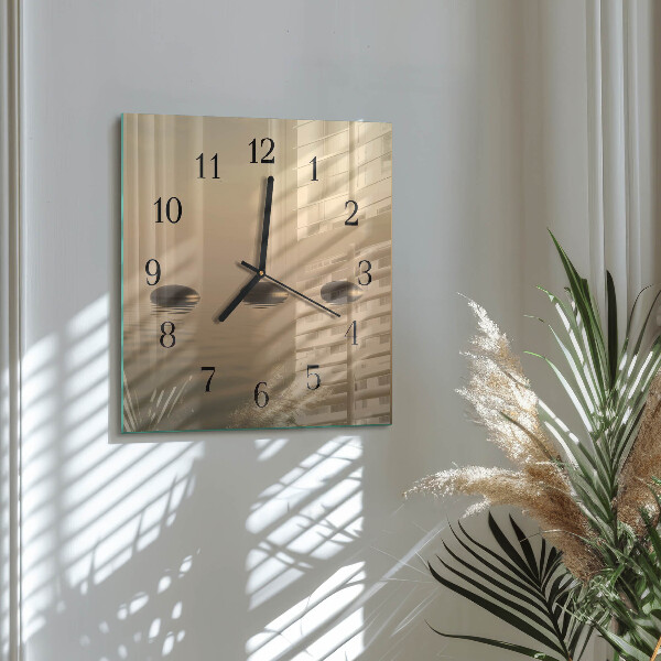 Square wall clock Stones Water