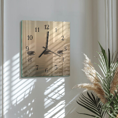Square wall clock Stones Water