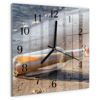 Square wall clock Bottle Letter